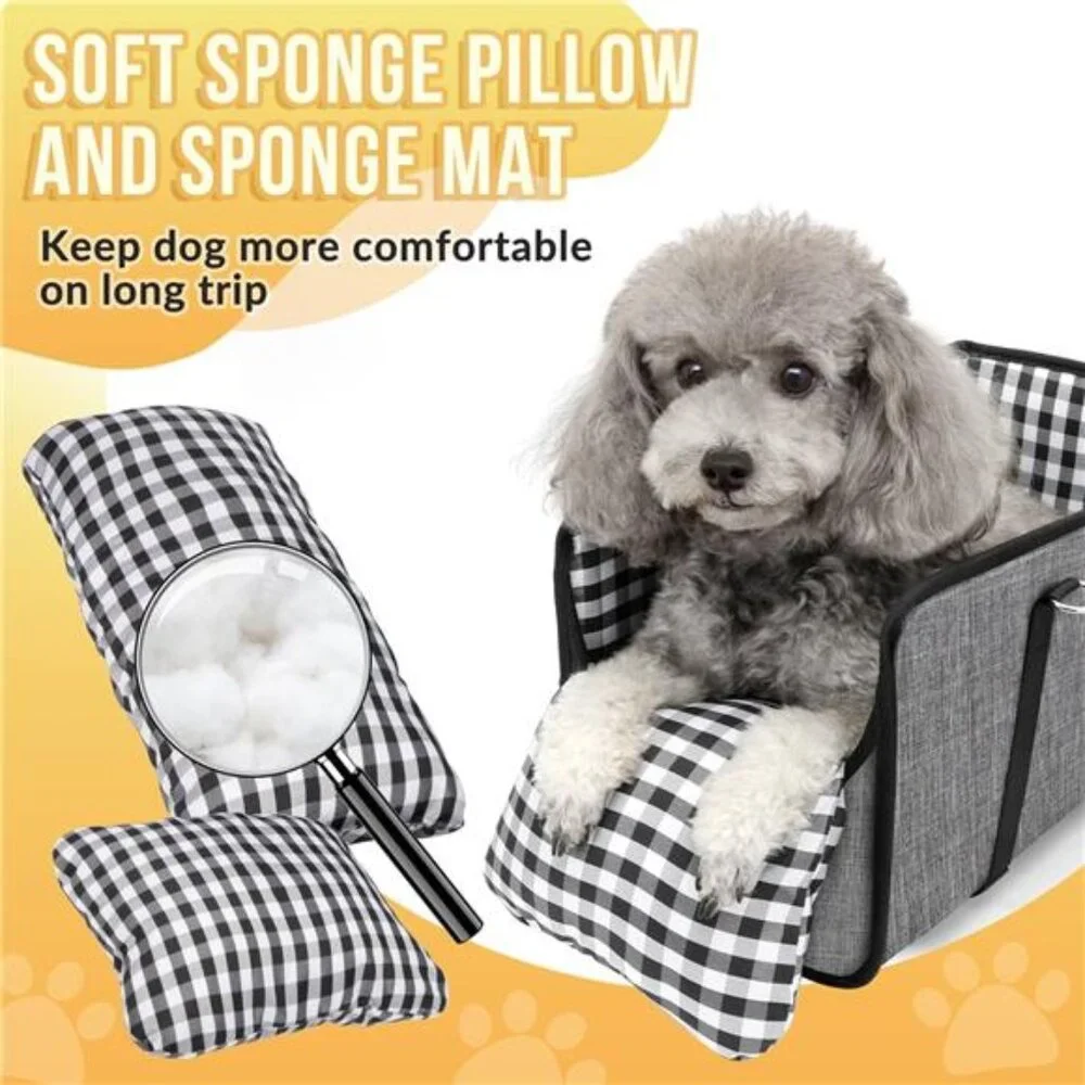 Console Dog Car Seat - Portable Dogs Armrest Booster Seat for Small
